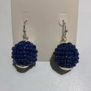 Silver Beaded Ball Earrings